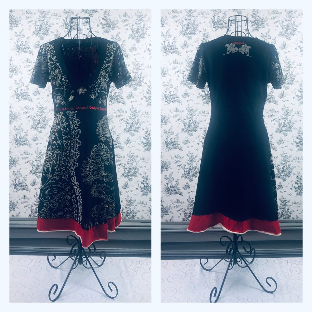 Desigual Cotton Short Sleeve Dress (L)